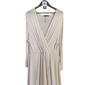 BOOHOO Elegant Cream Long Sleeve Dress 2x-3x #0269